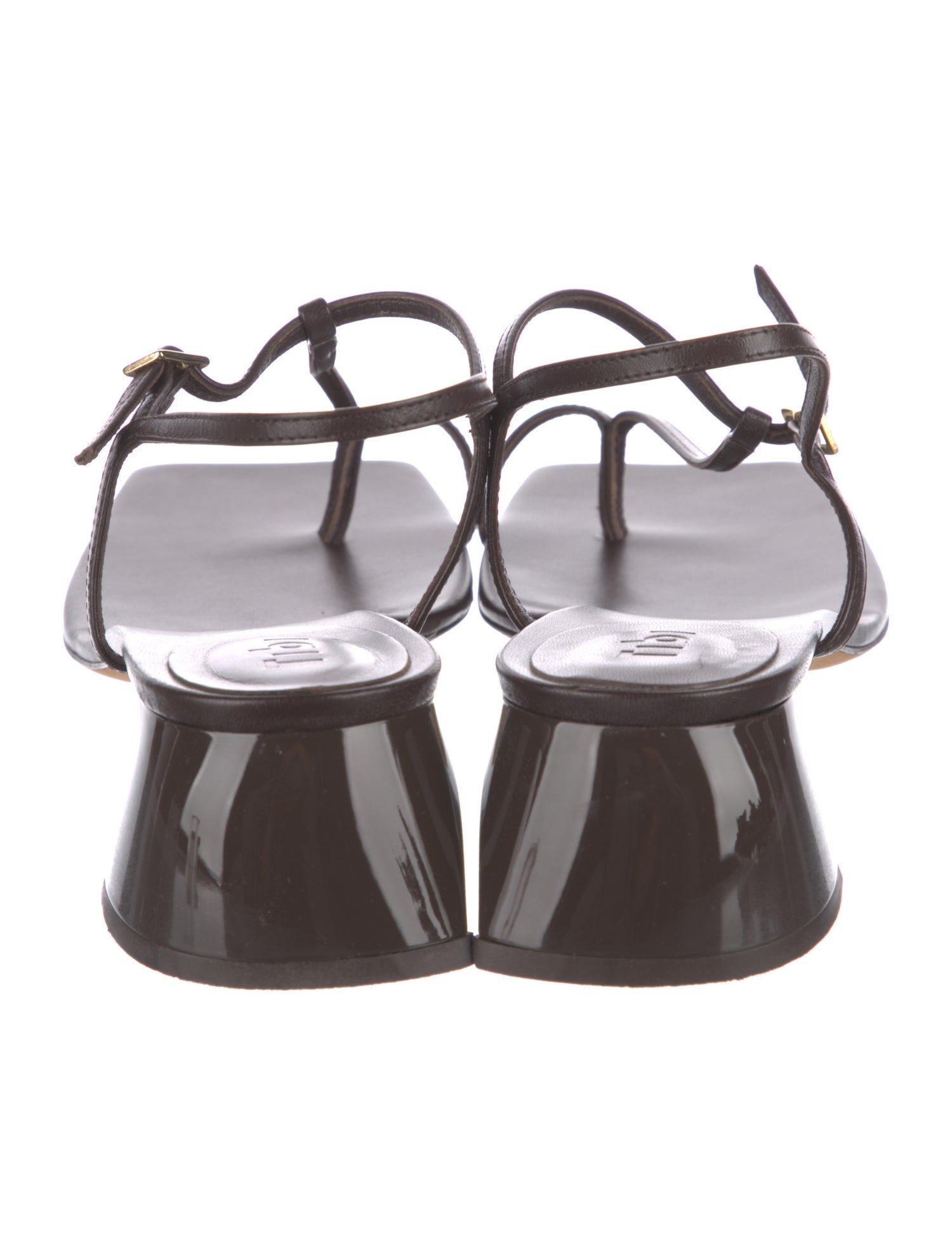 Tibi Leather T-Strap Sandals